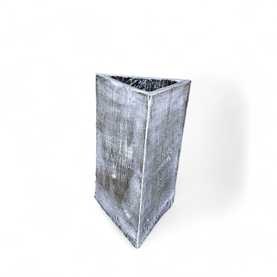 Triangle Pot Medium Whitewash Finish - H540mm x W310mm - 20kg