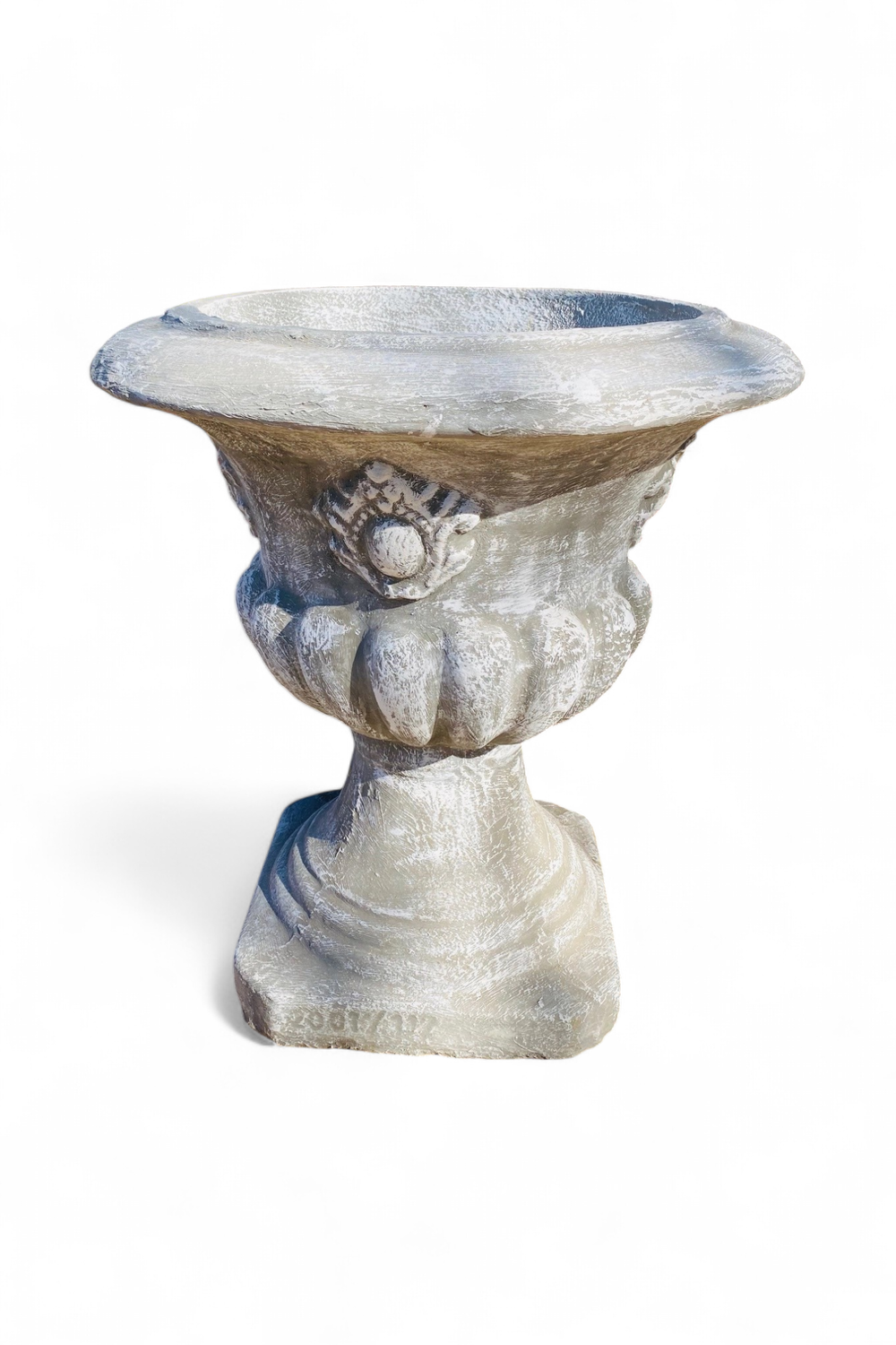 Baroque Vase Large Whitewash Finish - H700mm x Top W620mm x Base W400mm   - 56kg
