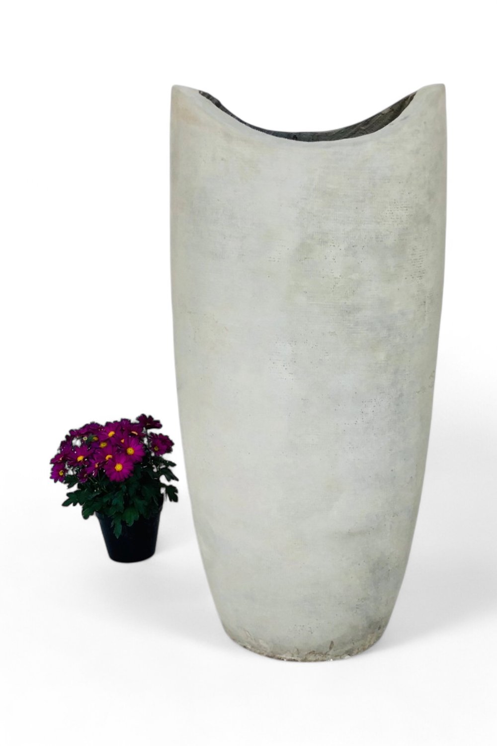 Zip Vase X-Large Plain Cement Finish - H1000mm x W450mm - 50kg