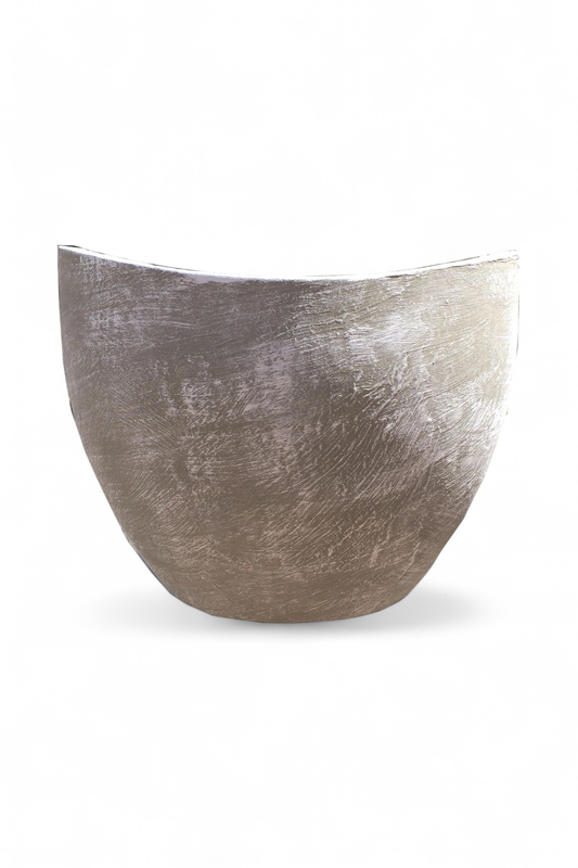 Zip Vase Short Whitewash Finish - H440mm x W370mm - 17kg
