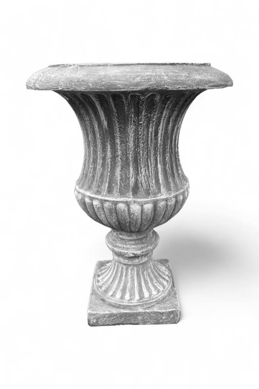 Sabrina Urn Whitewash Finish - H880mm x Top W670mm x W Foot Piece 310mm - 49kg