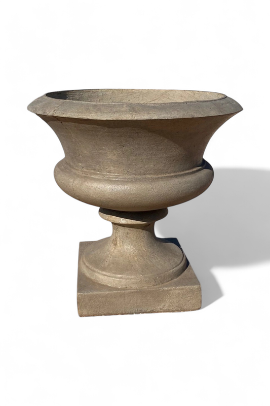 Angelica Urn Weathered Grey Finish - H650mm x W530mm x Base 400mm - 49kg