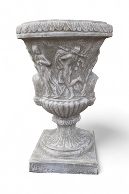 Dancing Ladies Scroll Urn Whitewash Finish - H860mm x W550mm - 58kg