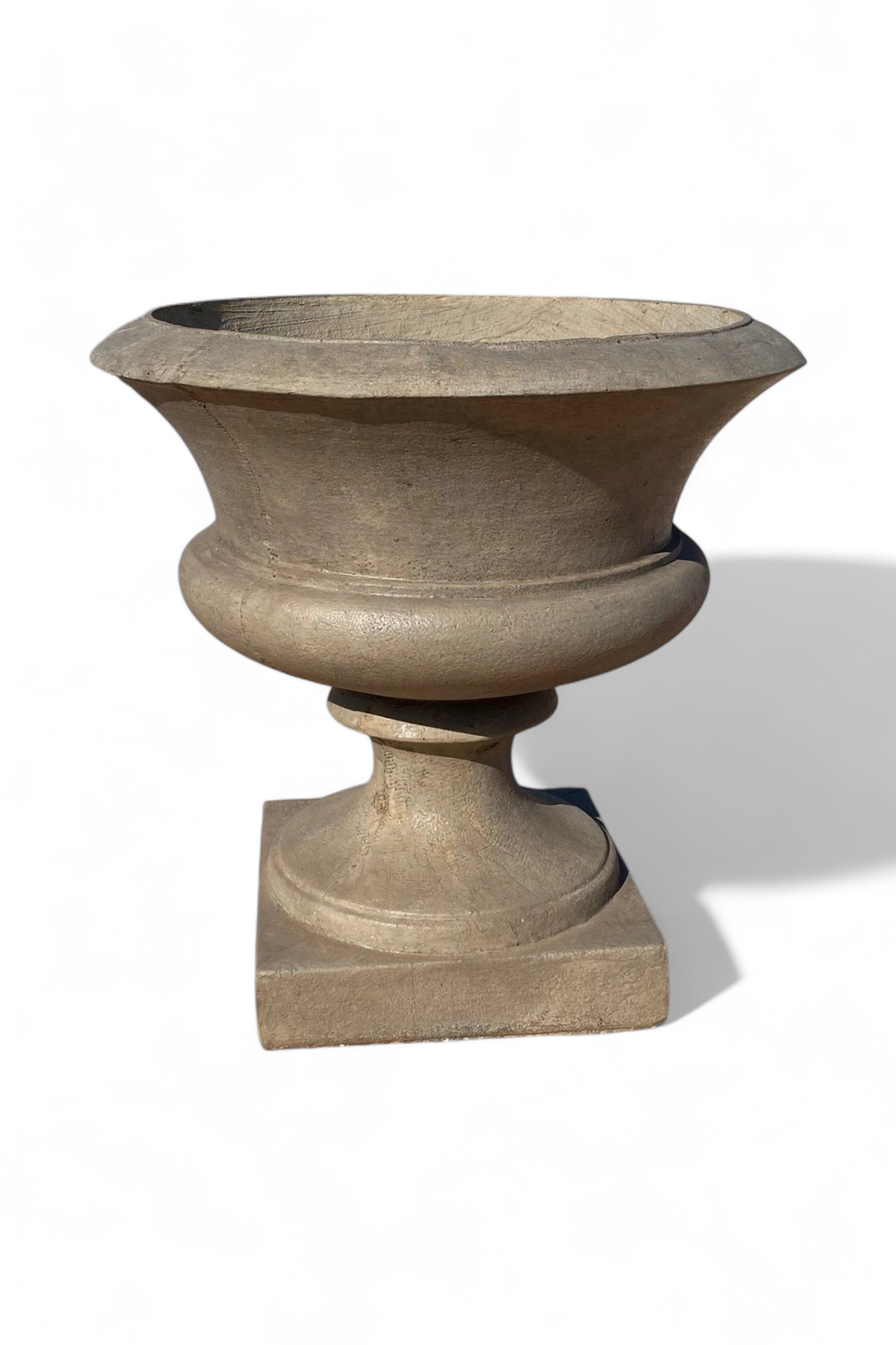 Angelica Urn Weathered Grey Finish - H650mm x W530mm x Base 400mm - 49kg