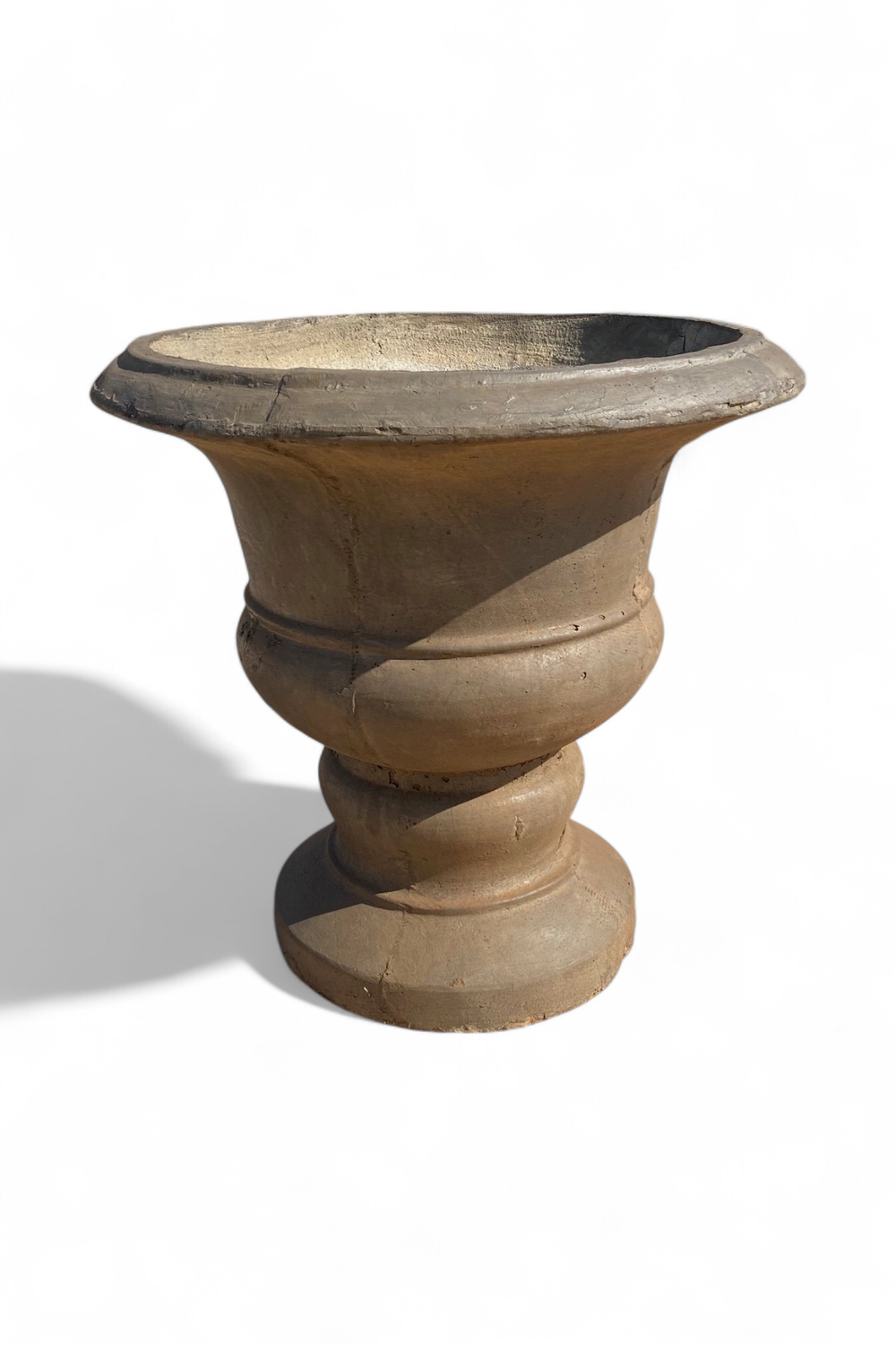 Italian Urn Weathered Brown Finish - H700mm x Top W700mm x Base W400mm - 49Kg