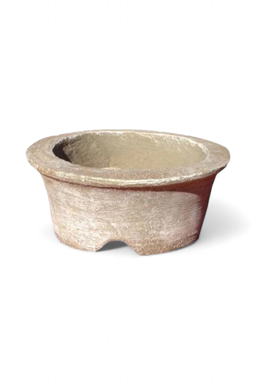 Bonsai Planter Mini Round Whitewash Finish - L180mm x W180mm - 8kg