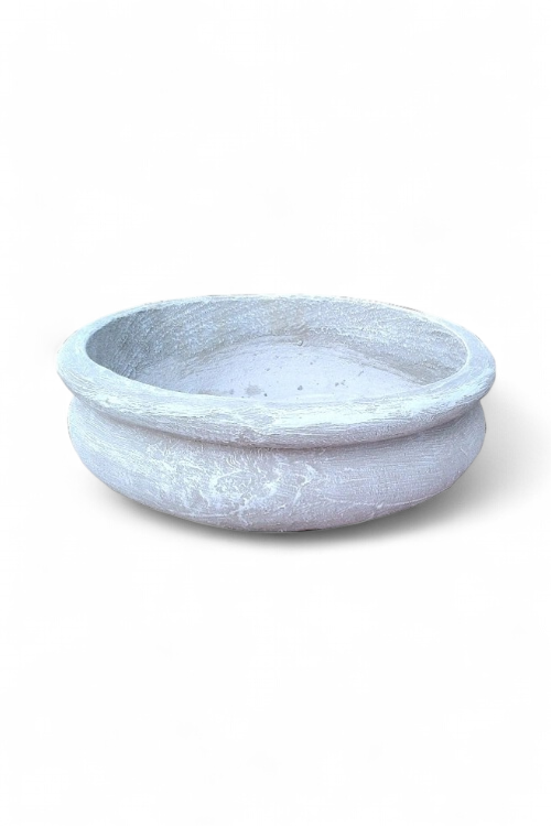 Bonsai Planter Round White Wash Finish - L300mm x W300mm - 7kg