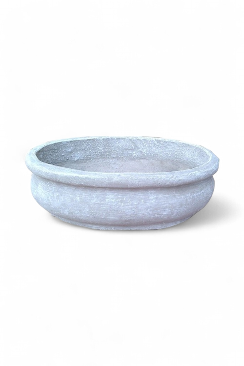 Bonsai Planter Oval Whitewash Finish - L400mm - 6kg