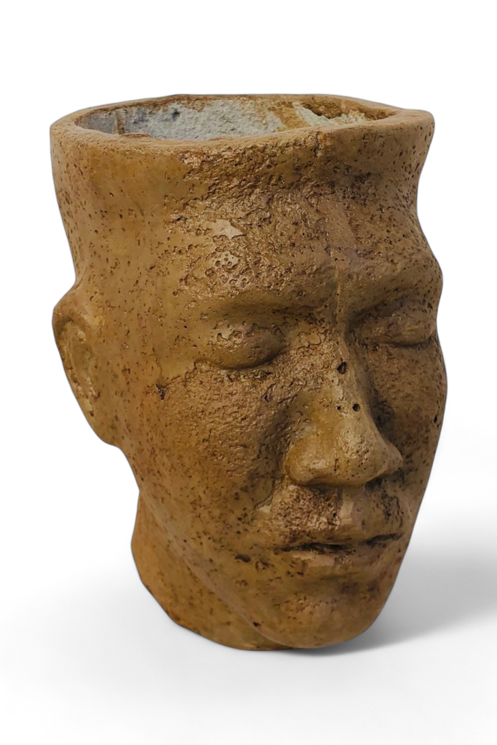 Half Head Planter Medium Weathered Brown Finish - H240mm x W150mm - 2.86kg