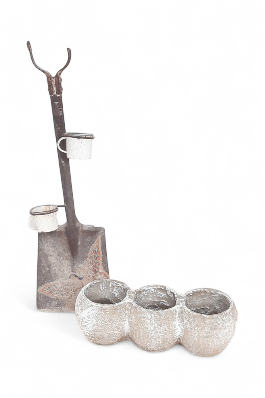 Trio Pot Whitewash Finish - H180mm x L500mm - 9.5kg