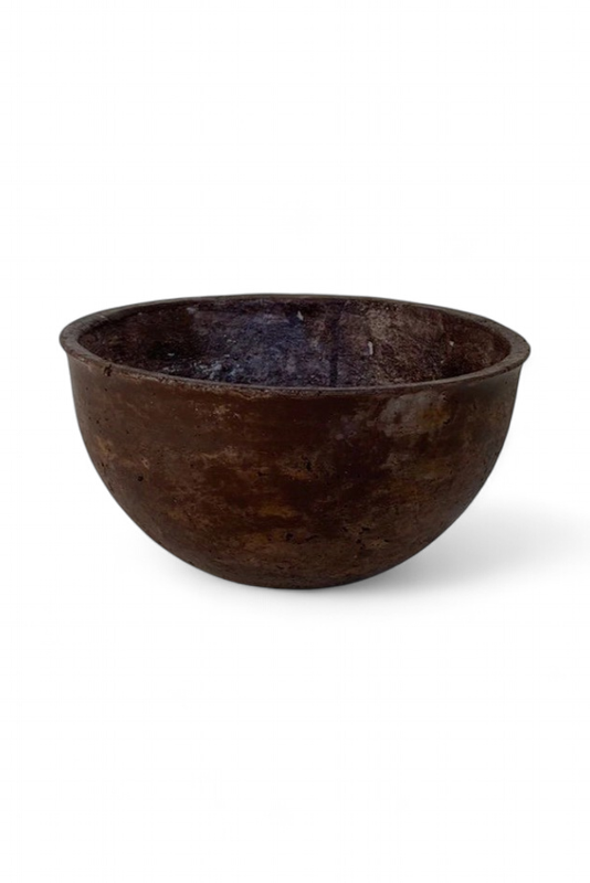 Peace Bowl 1 Small Brown Clay Finish - H110mm x W220mm - 2kg