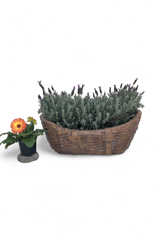 Woven Crib Planter Honeyclay Finish - L750mm x W480mm x H180mm - 19kg