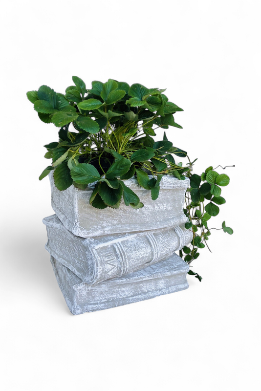 Three Book Planter Whitewash Finish - H450mm x W420mm -37kg