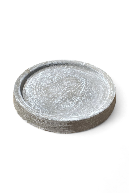 Drip Tray Small Round Whitewash Finish - W320mm - 4kg