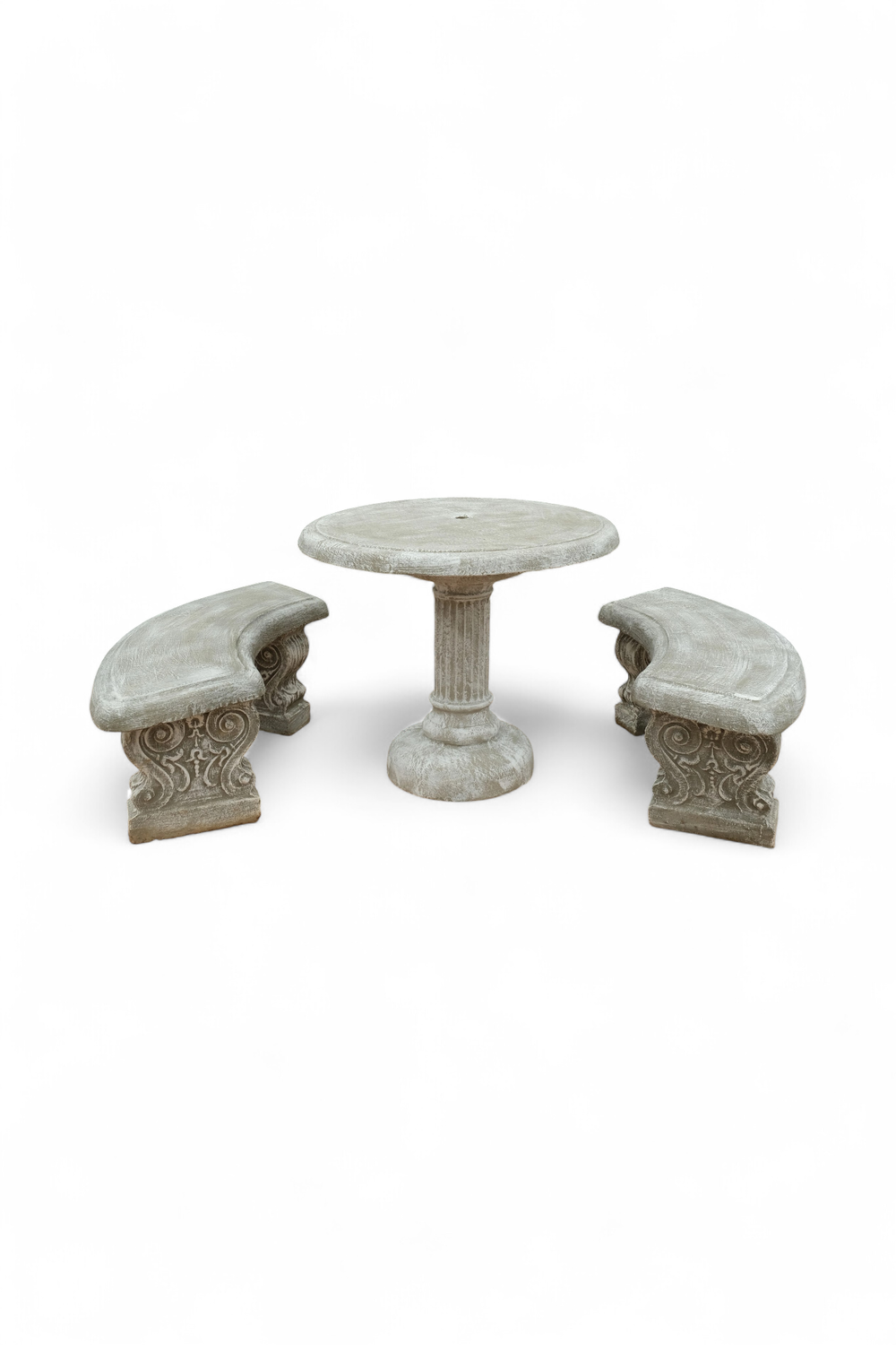 Fluted Table Set with Scroll Legs - 8 Piece - W1000mm - 534kg