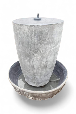 Bergmann&#39;s Fountain In Bowl Whitewash Finish - H1410mm (Excluding Pump)