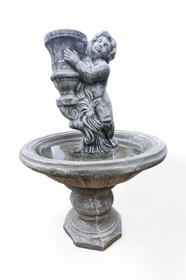 Angel Urn Fountain Whitewash Finish - H1400mm (Excluding Pump)