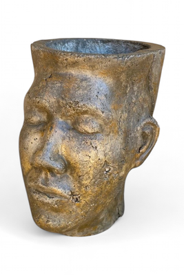 Adam Head Planter Antique Amber Finish - H240mm x W150mm - 3kg