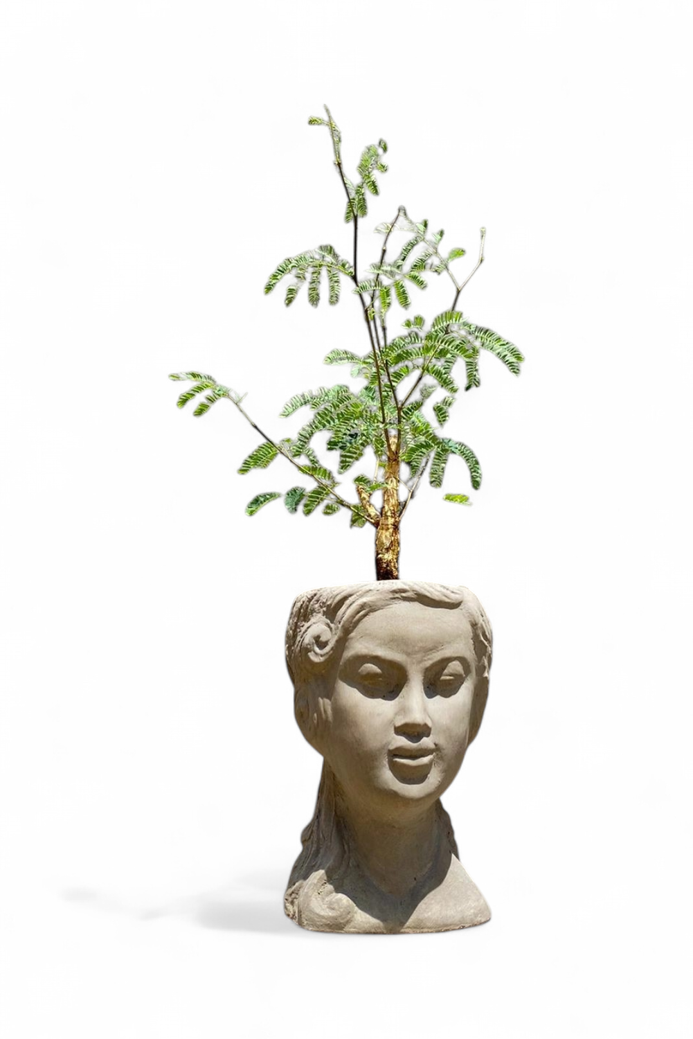 Lady Anna Planter Head Painted Light Grey - H250mm x W150mm - 5.8kg