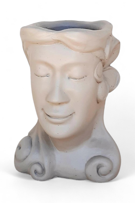 Fran Head Planter Cement Colour Finish - H260mm x W200mm - 6kg