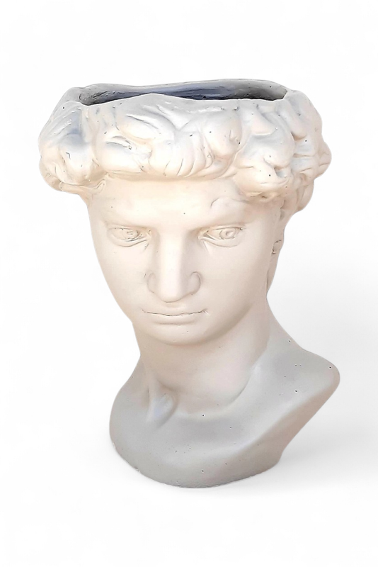 David Head Planter Cement Colour Finish - H290mm x W230mm - 6kg