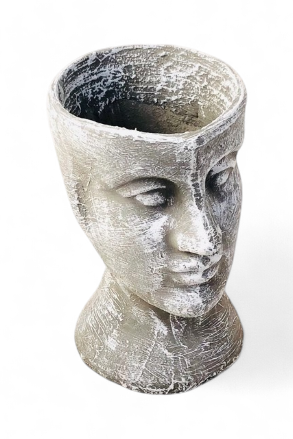 Half Head Planter Large Whitewash Finish - H300mm x W170mm - 3kg
