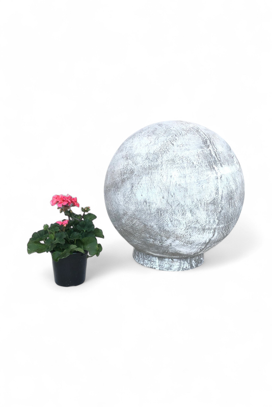 Fountain Ball X-Large Whitewash Finish - H650mm x W620mm - 38kg - Hollow Lightweight