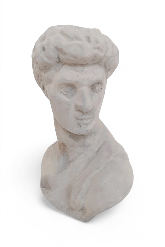 David Bust Small Cement Finish - H220mm x W180mm