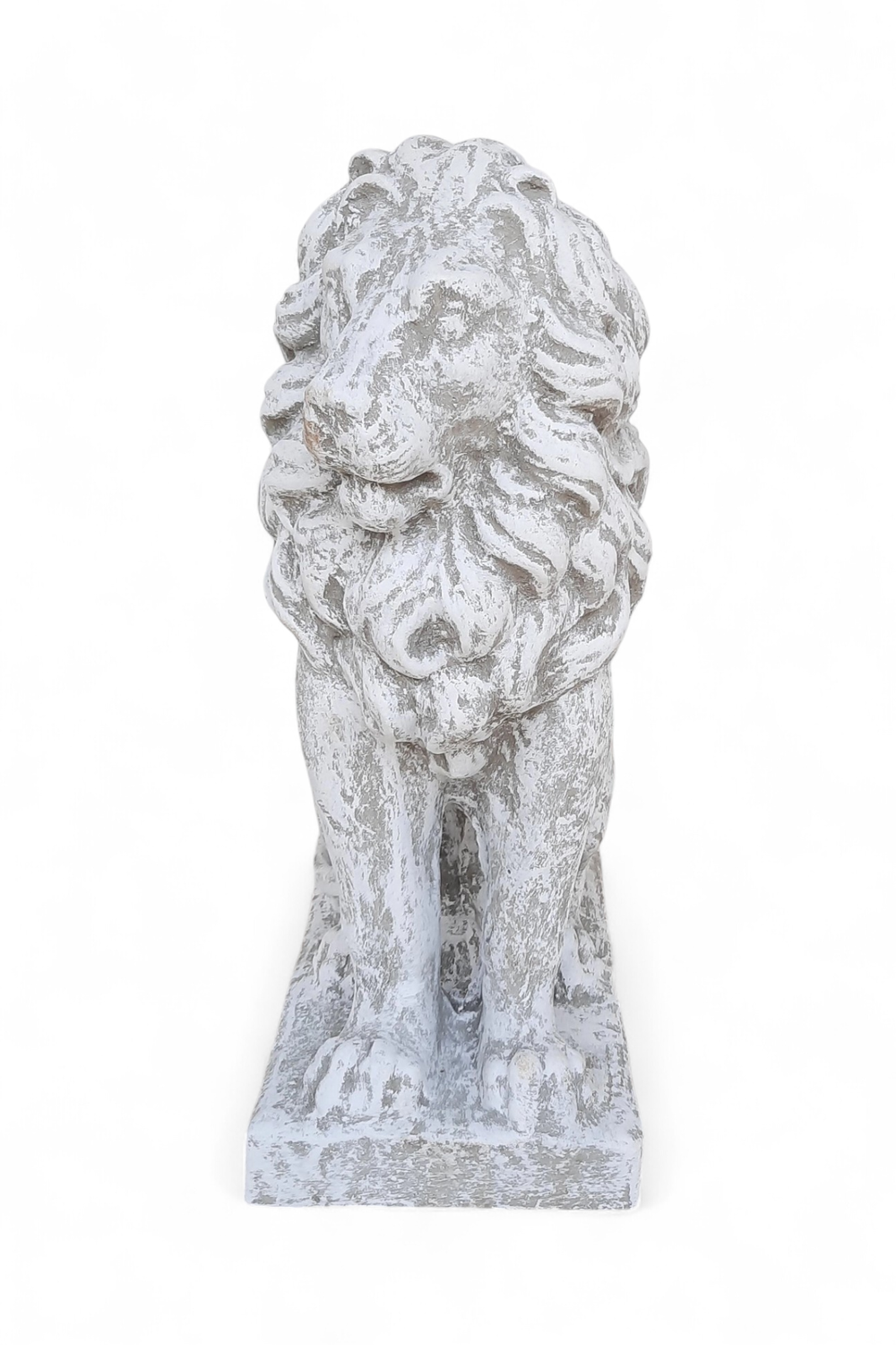 Sitting Lion Whitewash Finish - H560mm x W230mm x L340mm - 40kg