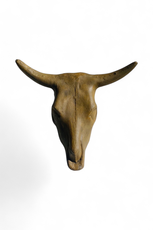 Cattle Head Wall Mount Antique Amber Finish - H400mm x W490mm - 11kg
