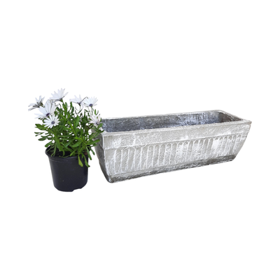 Window Pot Large Whitewash Finish - L650mm x W150mm - 13kg