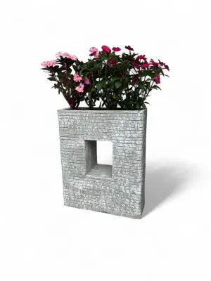 Designer Planter With Hole Whitewash Finish H770mm x L625mm x W260mm