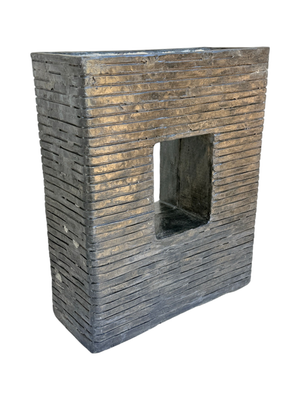 Designer Planter With Hole Weathered Grey Finish H770mm x L625mm x W260mm