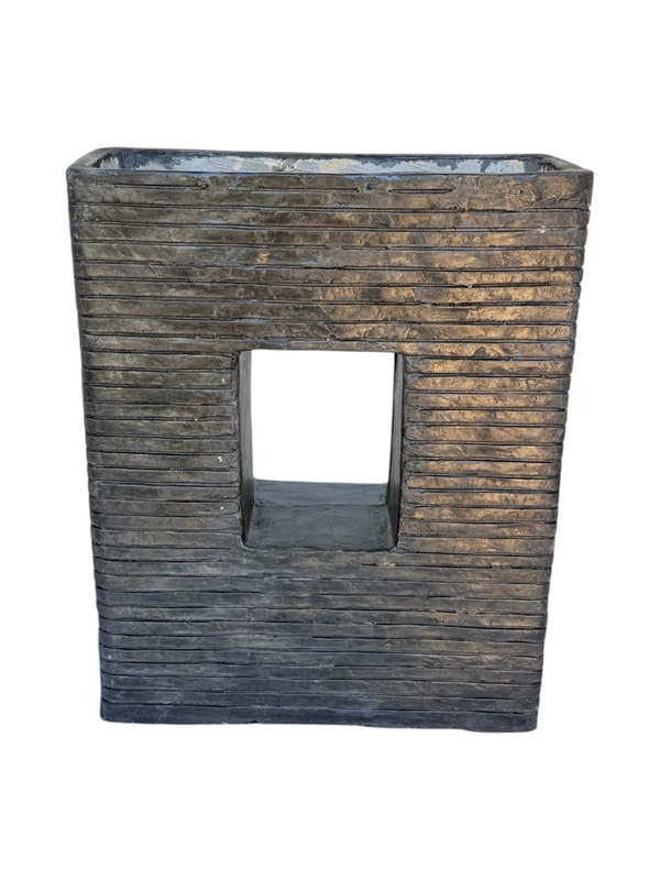 Designer Planter With Hole Weathered Grey Finish H770mm x L625mm x W260mm