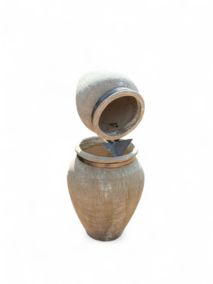 Turkish Jar Double Fountain Whitewash Finish H1000mm x W440mm (Excluding PH-1500 Pump)