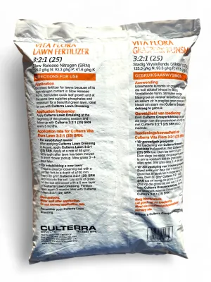 Culterra Vita Flora Fertilizer 3.2.1 (25) Lawn Fertilizer Slow Release Nitrogen 10kg