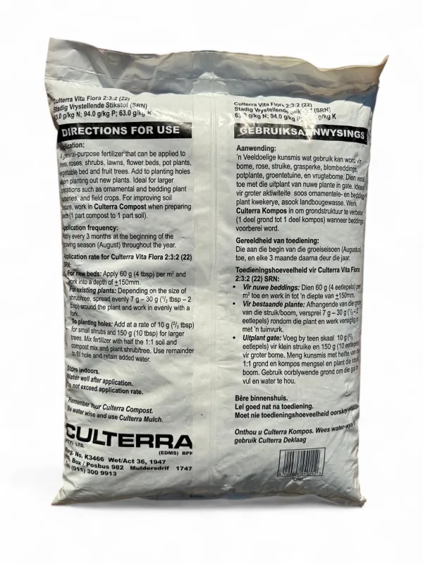 Culterra Vita Flora Fertilizer 2.3.2 (22) Slow Release Nitrogen 10kg