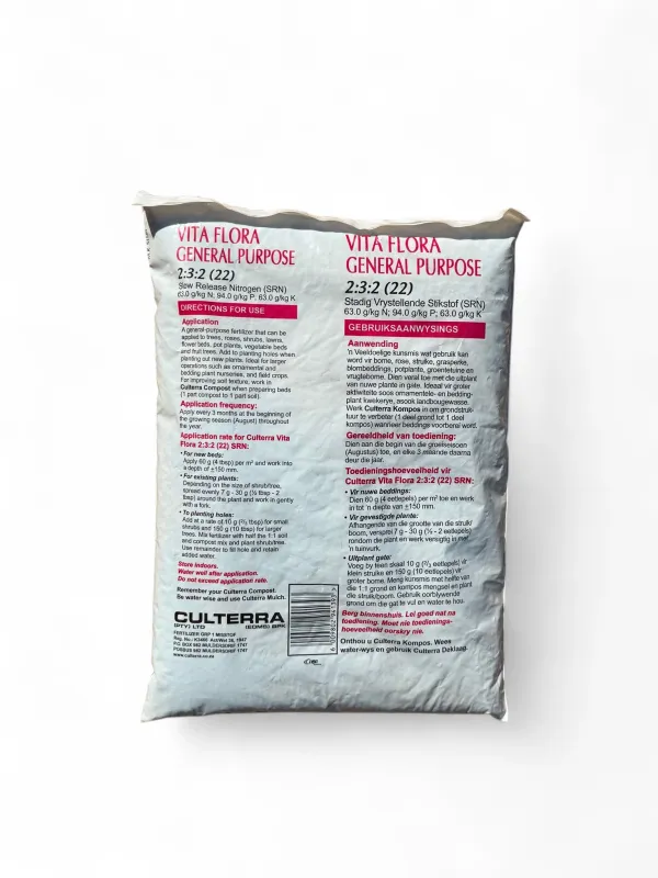 Culterra Vita Flora Fertilizer 2.3.2 (22) Slow Release Nitrogen 2kg