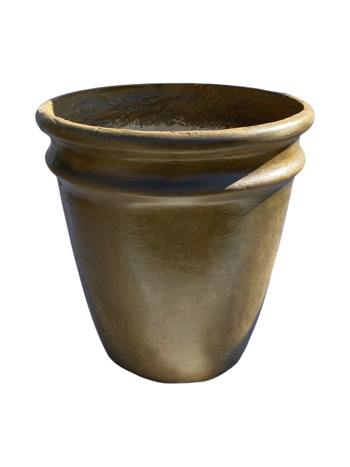 2 Ring Pot Large Antique Amber Finish - H470mm x W440mm - 18kg
