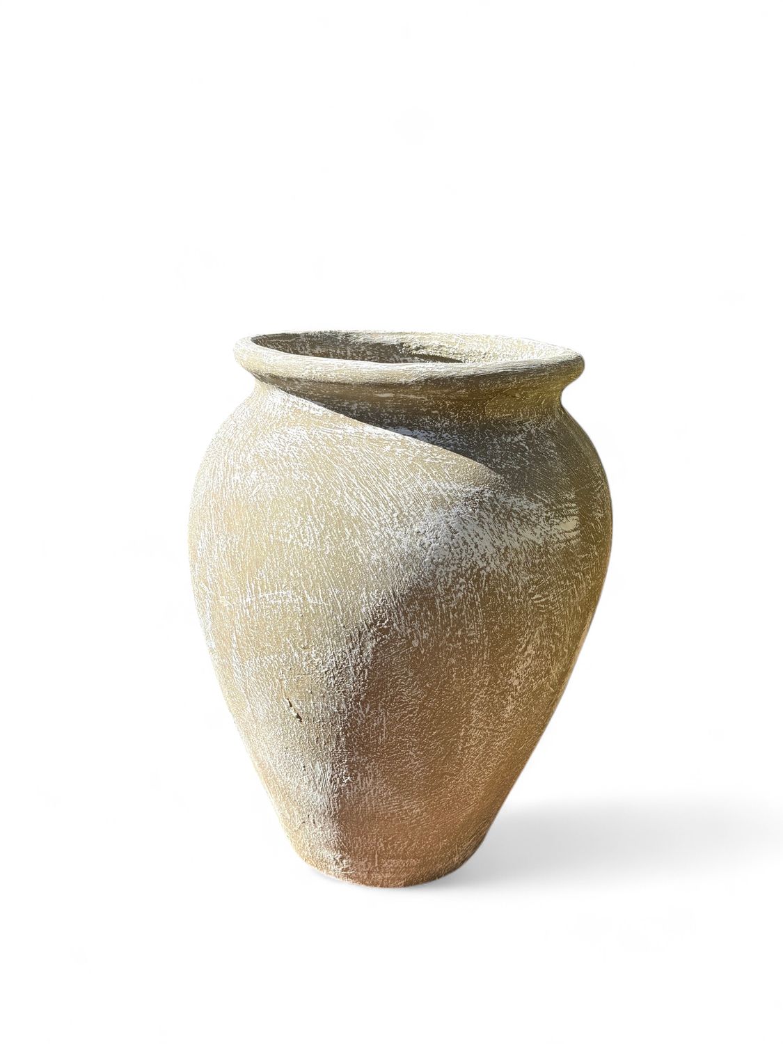 Turkish Jar Large Whitewash Finish - H630mm-W500mm-Mouth 300mm - 28kg