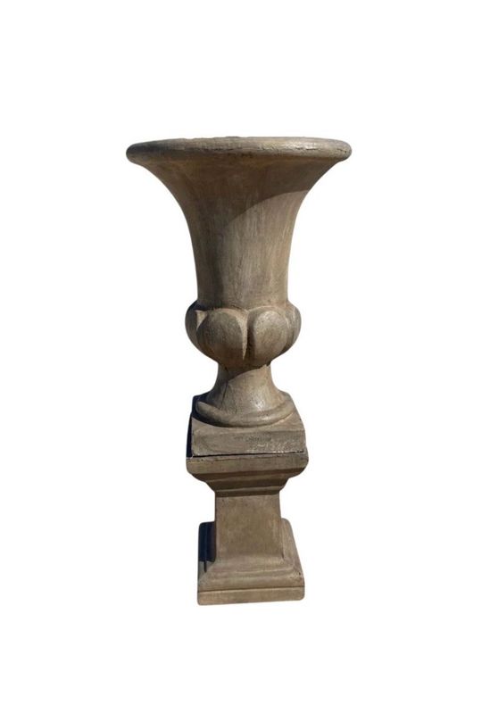 Joshua Urn Medium on Square Weathered Grey Finish Complete -   H1.4m x W670mm  - 99kg