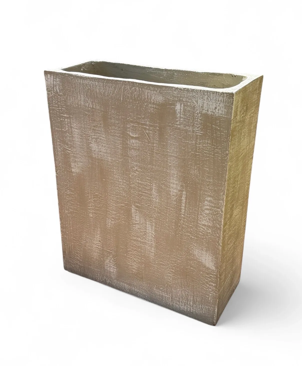 Designer Planter Smooth Whitewash Finish H770mm x L625mm x W260mm