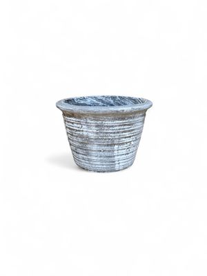 Louvre Pot Small Whitewash Finish - H220mm x W310mm - Mouth230mm 6kg