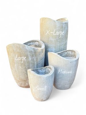 Zip Vase Small Whitewash Finish - H334mm - 12kg