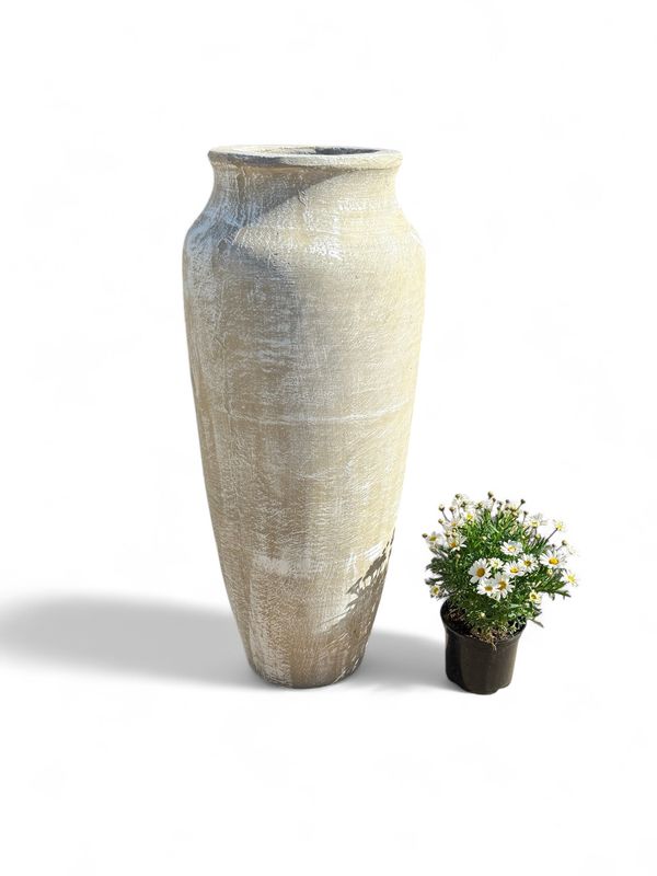 Monaco Jar Large Whitewash Finish - H900mm - 33kg