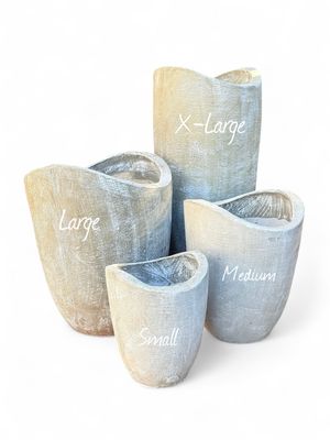 Zip Vase X-Large Whitewash Finish - H1000mm x W450mm - 50kg