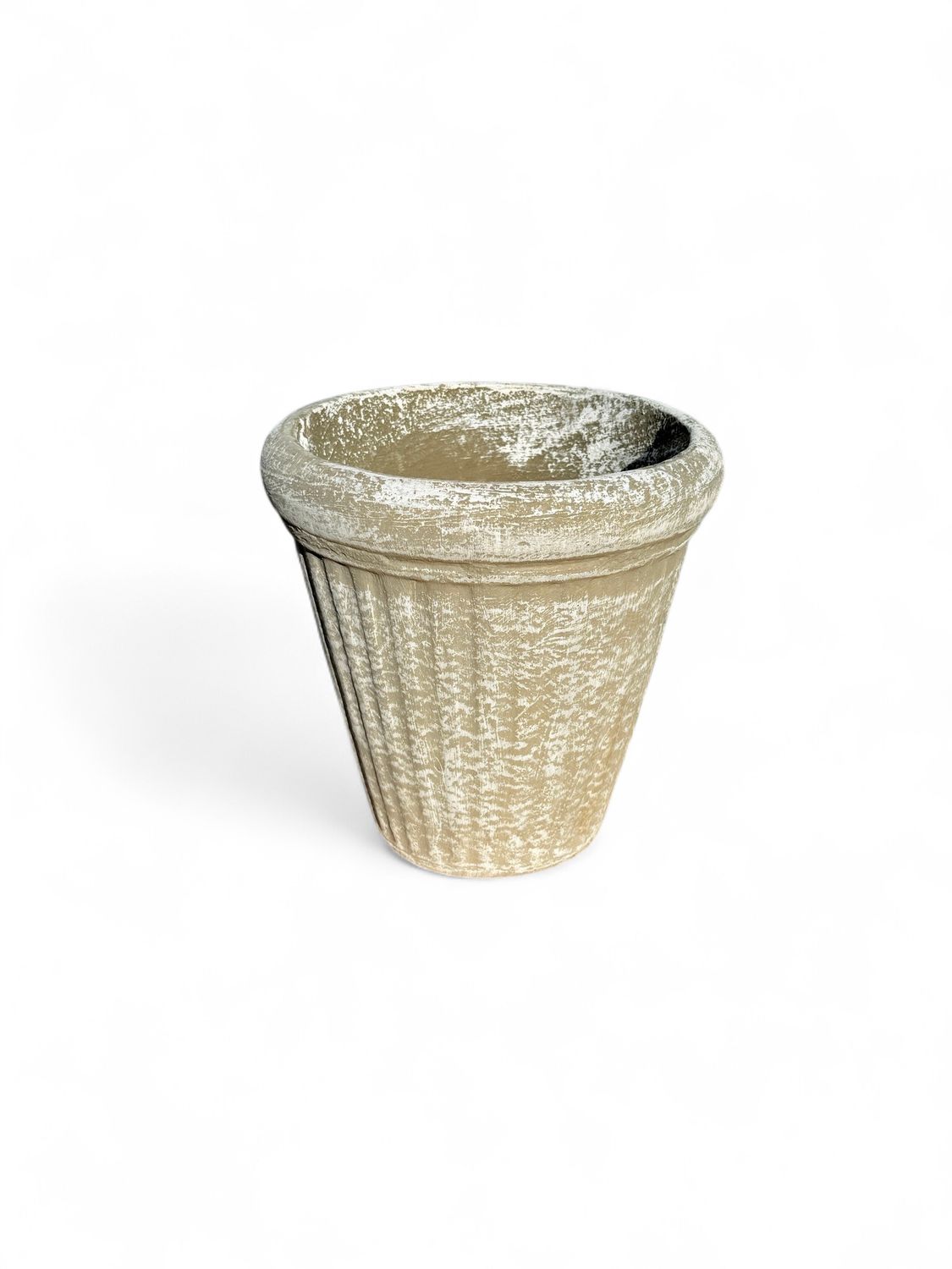 Wave Pot Medium Whitewash Finish - H350mm x W240mm - 8kg