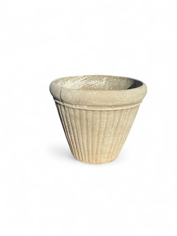 Wave Pot Large Whitewash Finish - H360mm x W420mm - 12kg