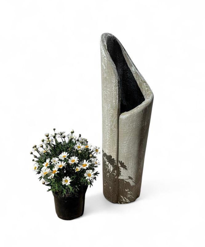 Valery Vase Medium Whitewash Finish - H690mm - 13kg