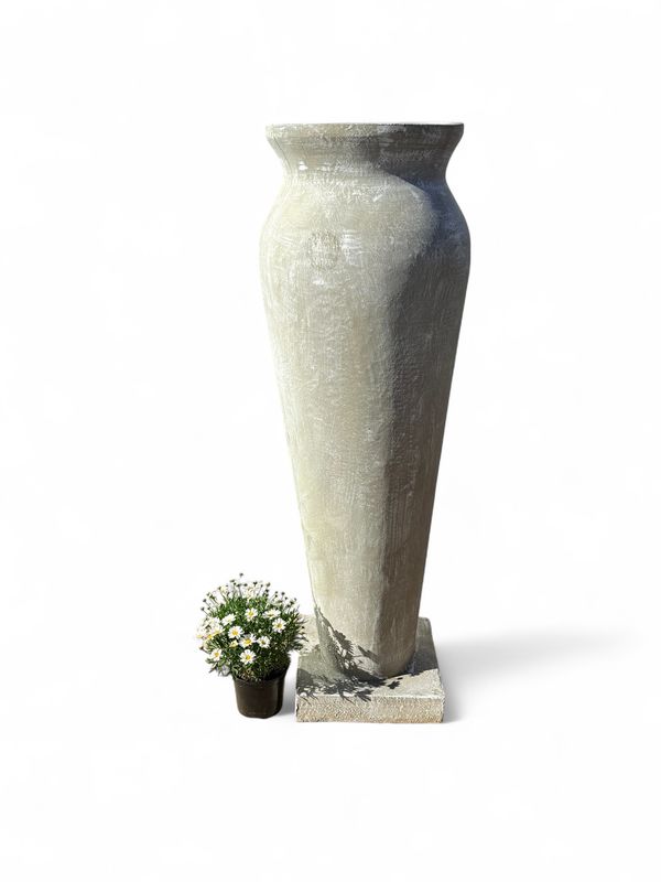 Nadia Vase Large Whitewash Finish - H1400mm x W400mm - 41kg